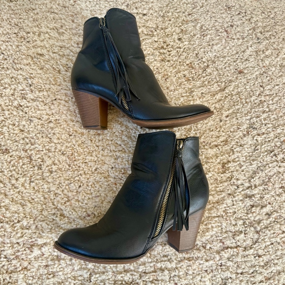Nine West Black Ankle‎ zip up Boots size 8 - Picture 10 of 12